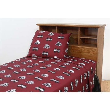 COLLEGE COVERS College Covers MSTSSQU Mississippi State Printed Sheet Set Queen - Solid MSTSSQU